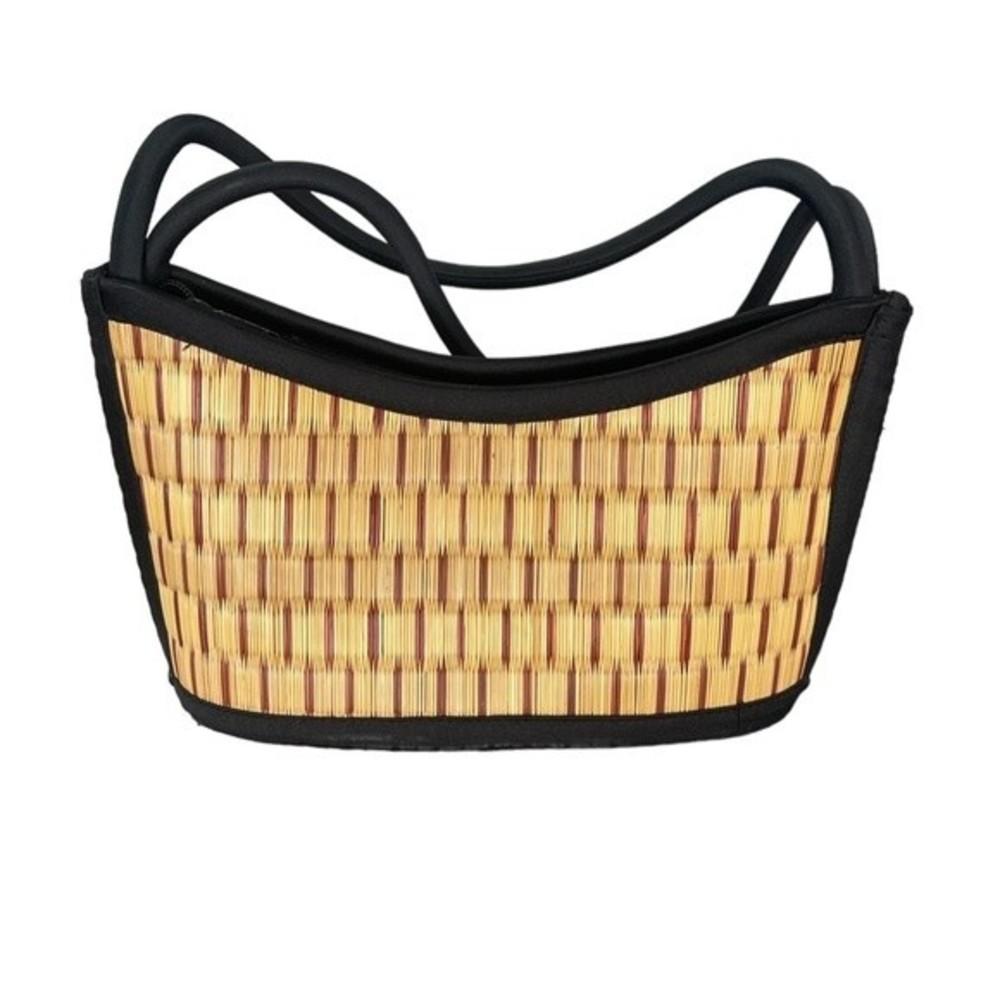 NWOT. Small Wooden Weaved Shoulder Bag